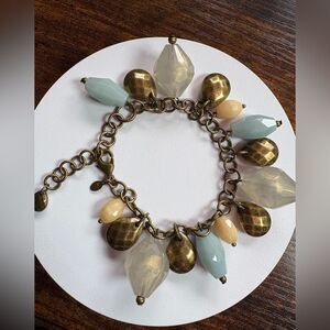 Premier Designs Acrylic & Beads Brass
Plated Bracelet